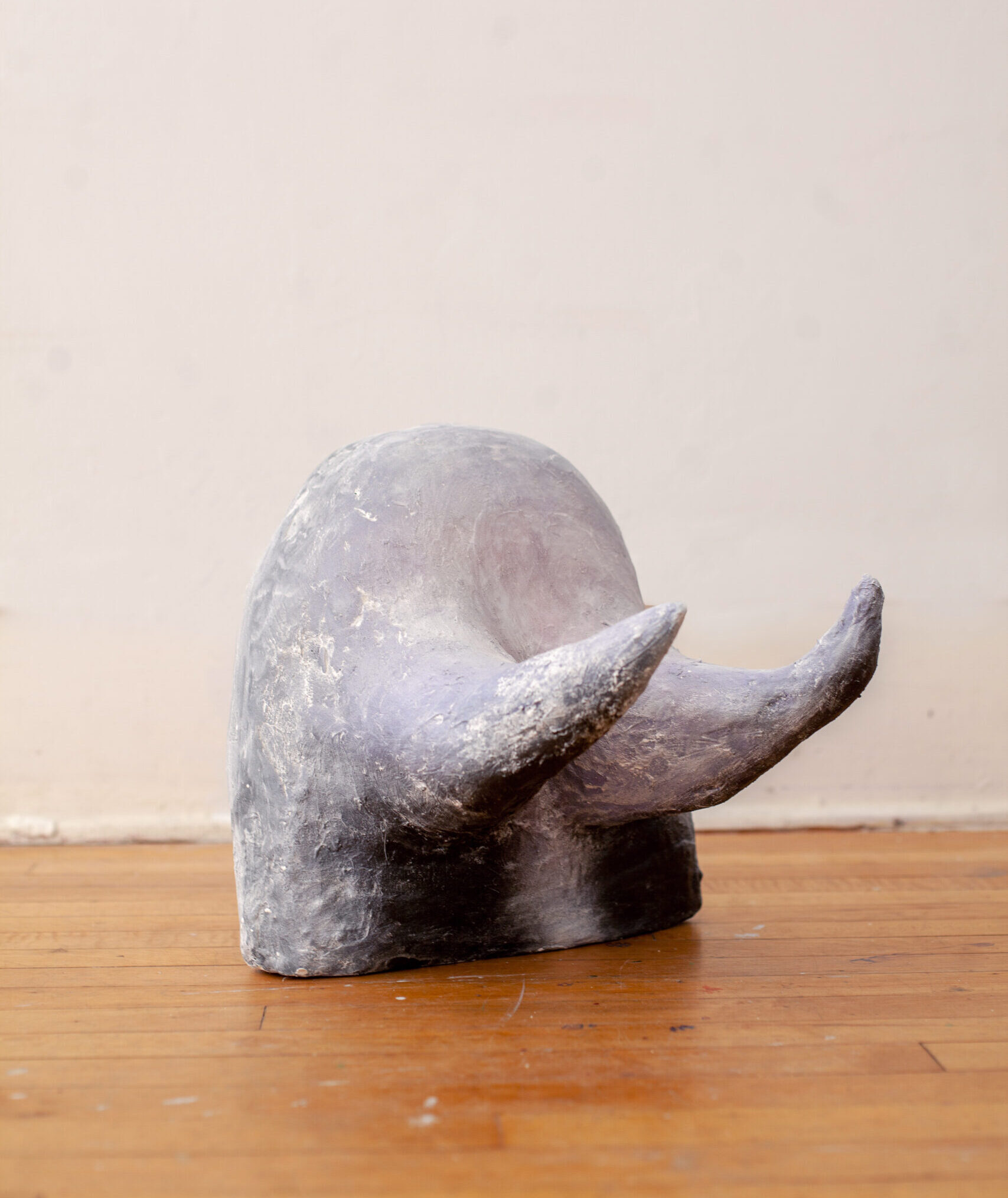 Plaster sculpture titled Horned Rock by artist Carrie Ruddick.